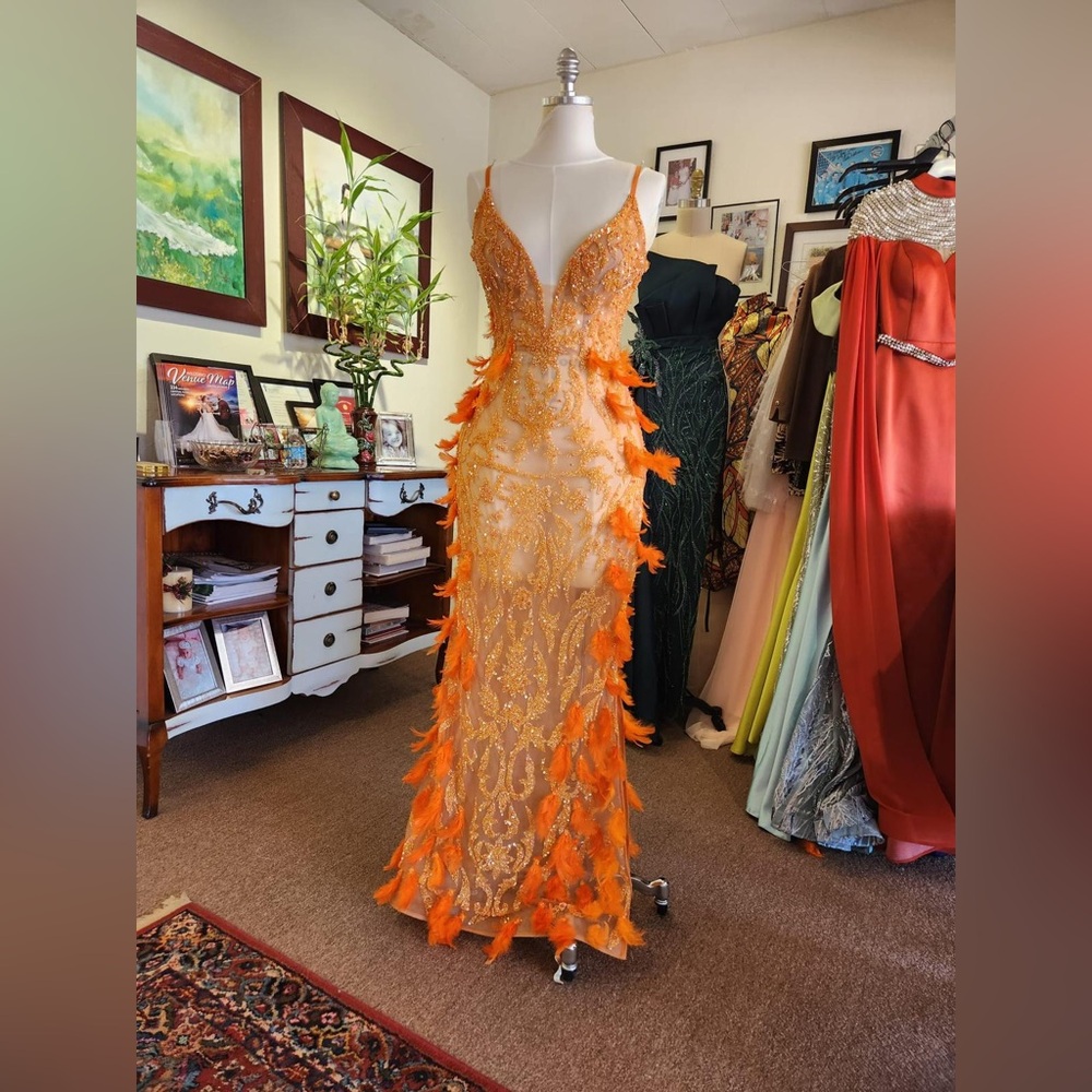 Bedazzled Orange Gown